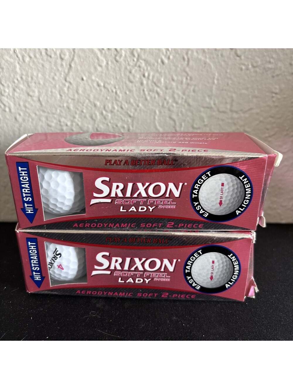 Lot Of 2 (6 Balls Total) Srixon Lady Soft Feel 2-Piece Golf Balls
